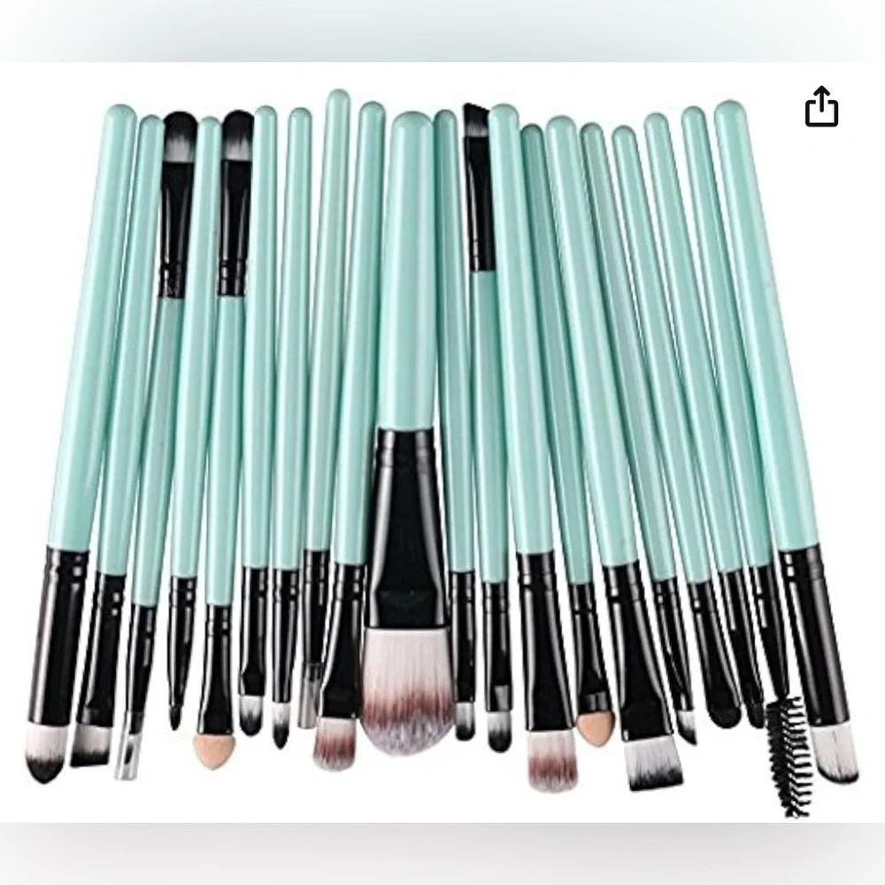 - 20pcs Cosmetic Makeup Brushes Set Eyeshadow Lip Brush (Green+Black) (ne…